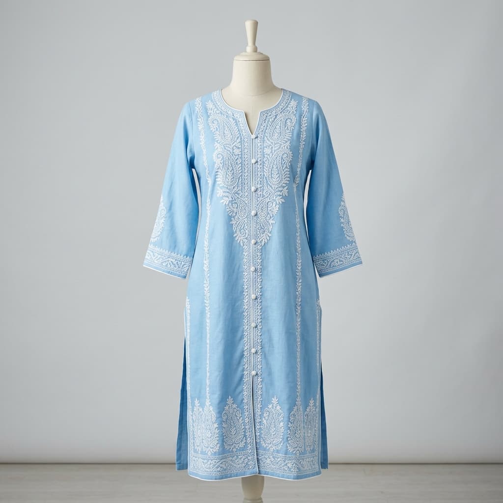 Azure Chikankari Ready to Wear Kurta