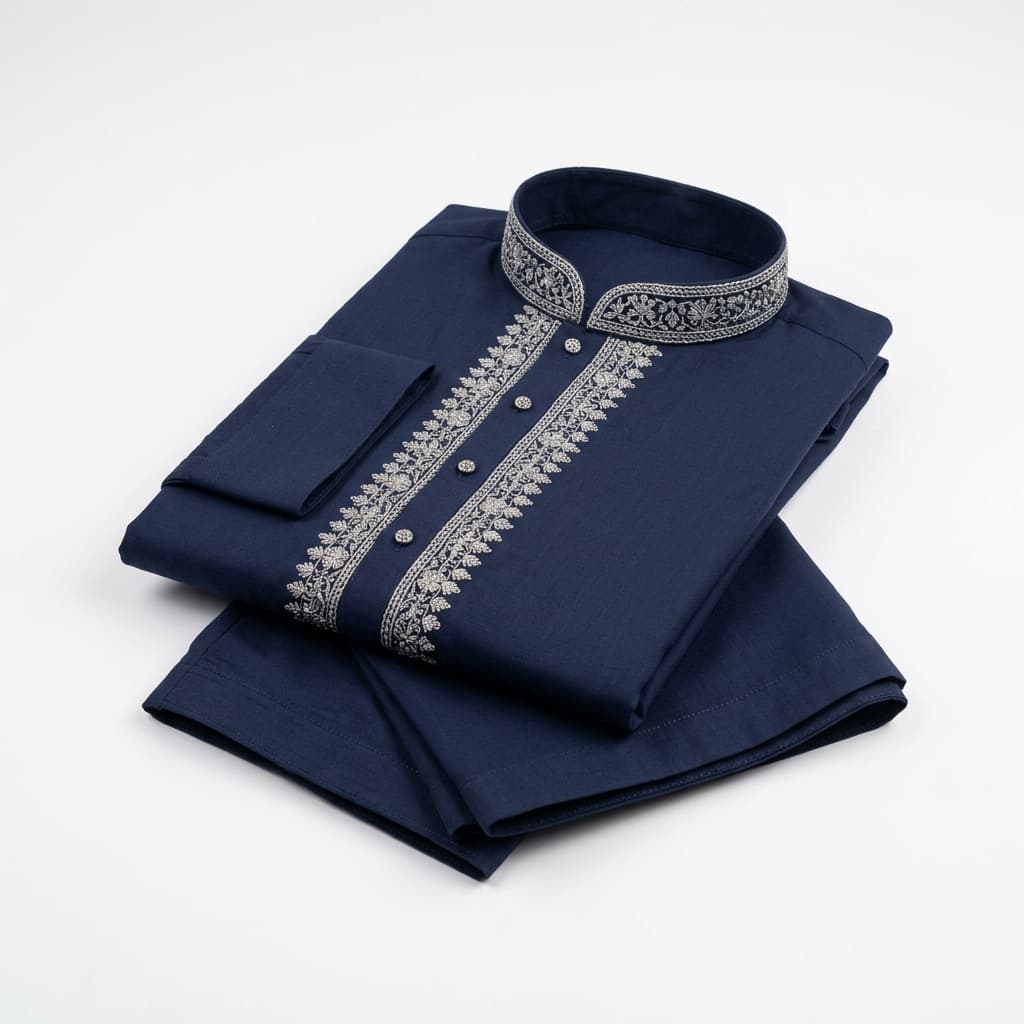 Midnight Silver Shalwar Kameez